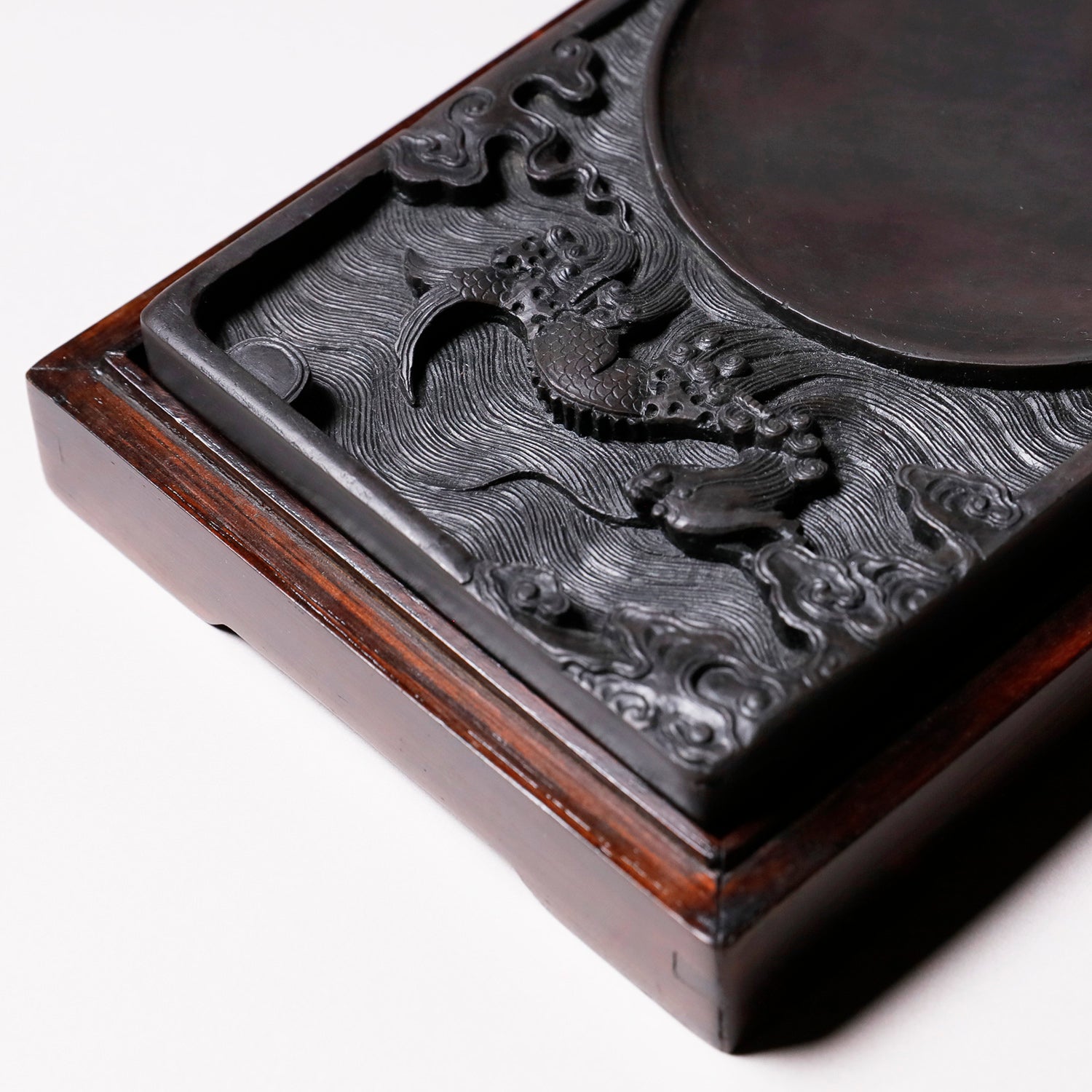 麻子坑 鯉龍海濤硯 6.6吋 - pigiment.live