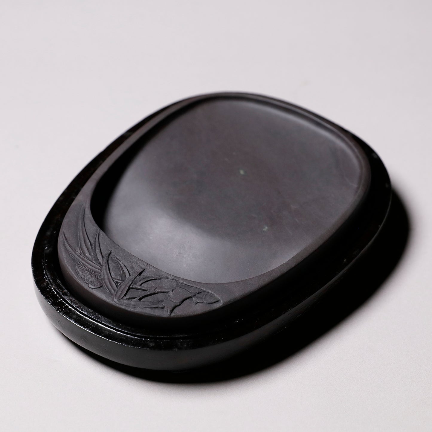 Duan Inkstone Mashiko / Oval  with bamboo and bird