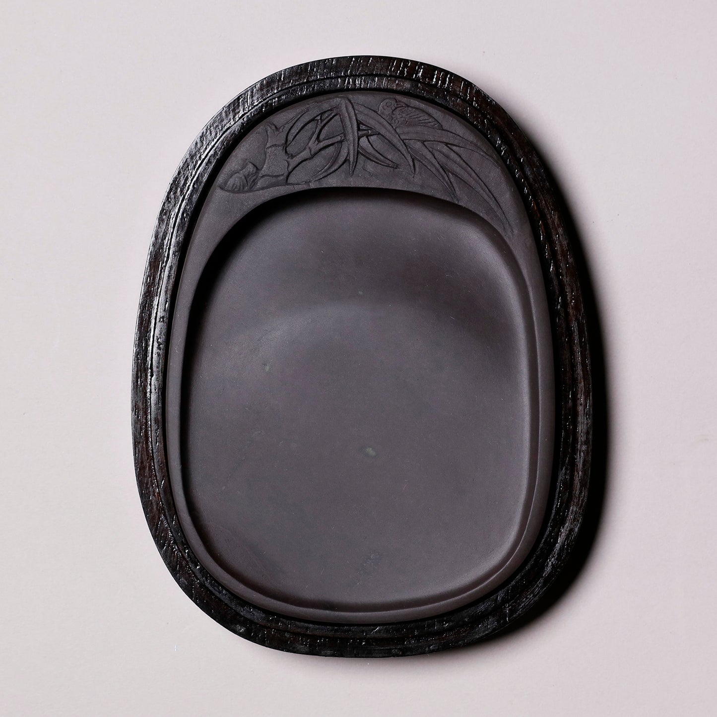 Duan Inkstone Mashiko / Oval  with bamboo and bird